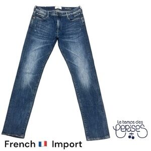 Le Temps Des Cerises Blue Slim Straight Jeans